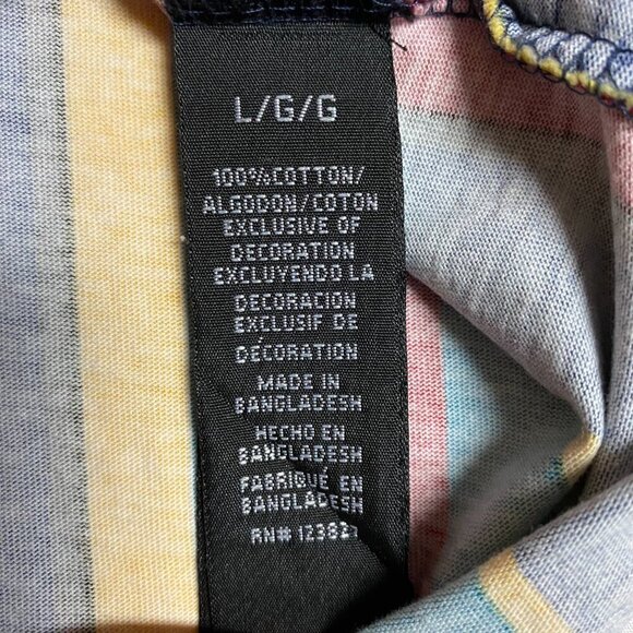 Fresh Prints of BelAire Long Sleeve T - Flashy Colorful Stripes, 100% Cotton - Picture 3 of 4